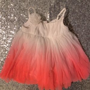 RELISTED Baby girl valentines white to neon pink ombré sundress